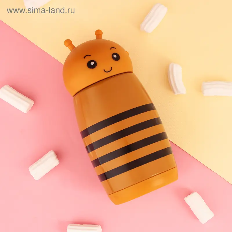 Термос, серия: Мини, "Пчёлка", 280 мл, 7 х 16.5 см