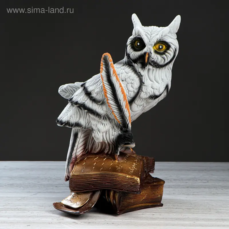 Копилка "Сова на книге", покрытие флок, 41 см