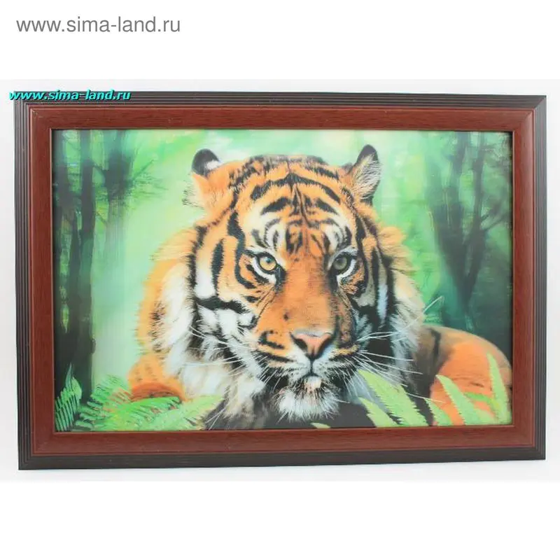 картина объемная 38*58 см SLW-08017 тигр (бокс 15шт)