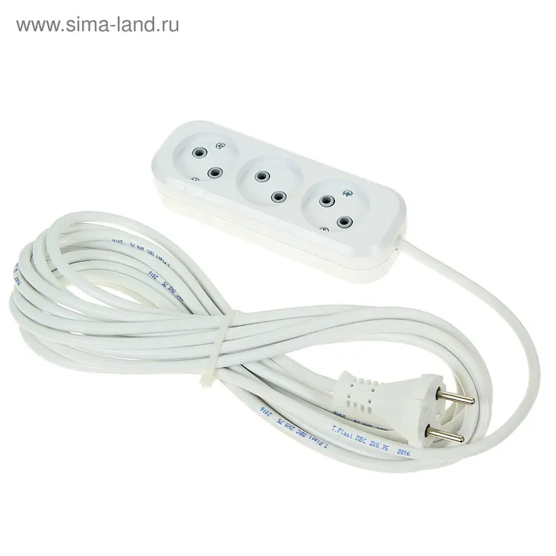 Удлинитель T.plast, 3 розетки, 7 м, 10 А, без з/к, 32.75.320.0407