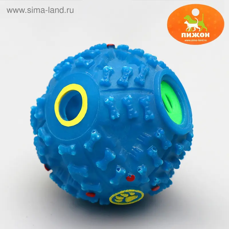 Квакающий мяч для собак, жесткий, 7,5 см, микс цветов