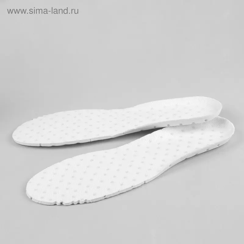 Стельки для обуви, дышащие, 45 р-р, пара, цвет белый