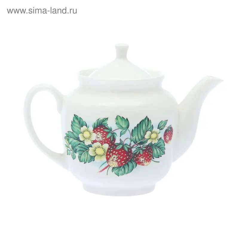 Чайник для заварки 0,6 л "Феникс" земляника, деколь