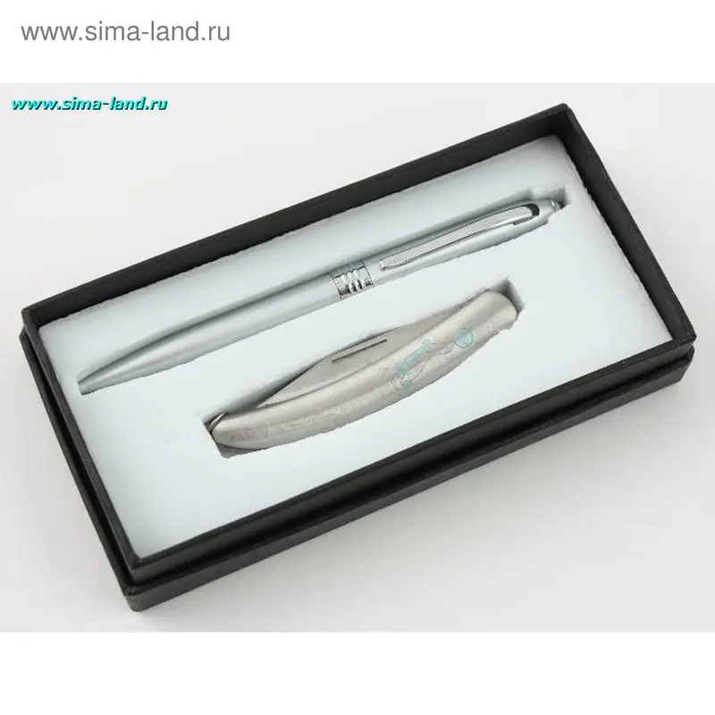 набор подарочный 2в1ручка,нож (серебро) (бокс 180 шт) мин 3 наб