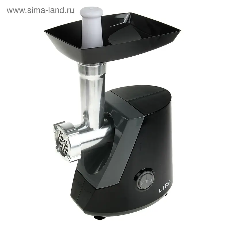 Мясорубка LIRA LR 0904, 2300 Вт, реверс, кеббе, черно-серая