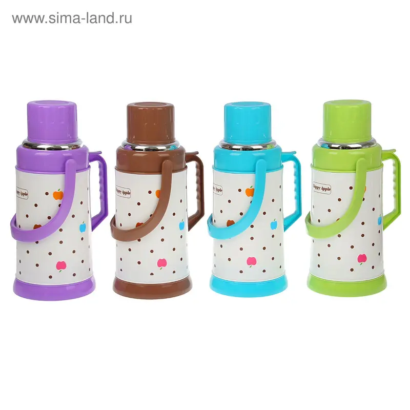 Термос с ручкой Happy Apple, 3.2 л, 1 кружка, 12 ч, микс