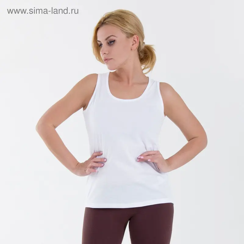 Майка KAFTAN basic, белый, р-р L(48) 92 % хл., 8 % лайкра