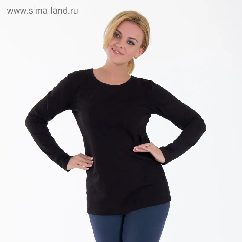 Джемпер женский KAFTAN basic р-р S(44), черный 100% хлопок
