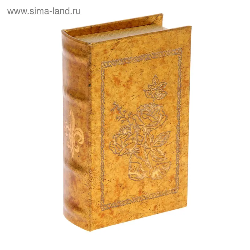 Шкатулка-книга дерево "Золотые розы" 17х11х5 см