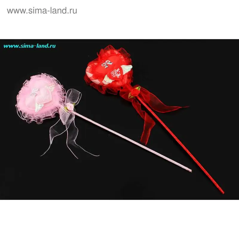 сердце на палочке поцелуйчик (муз) с крылышками (6шт)(бокс 360шт) мин 6 шт