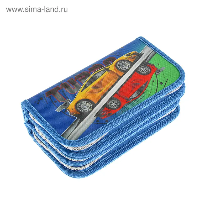Пенал 3 секции 105x190 мм, ткань "Автомир"