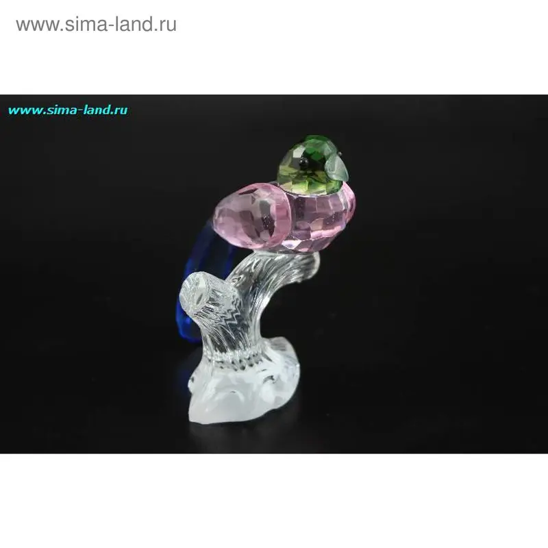стекло кристалл птичка королёк 10*6*8 см