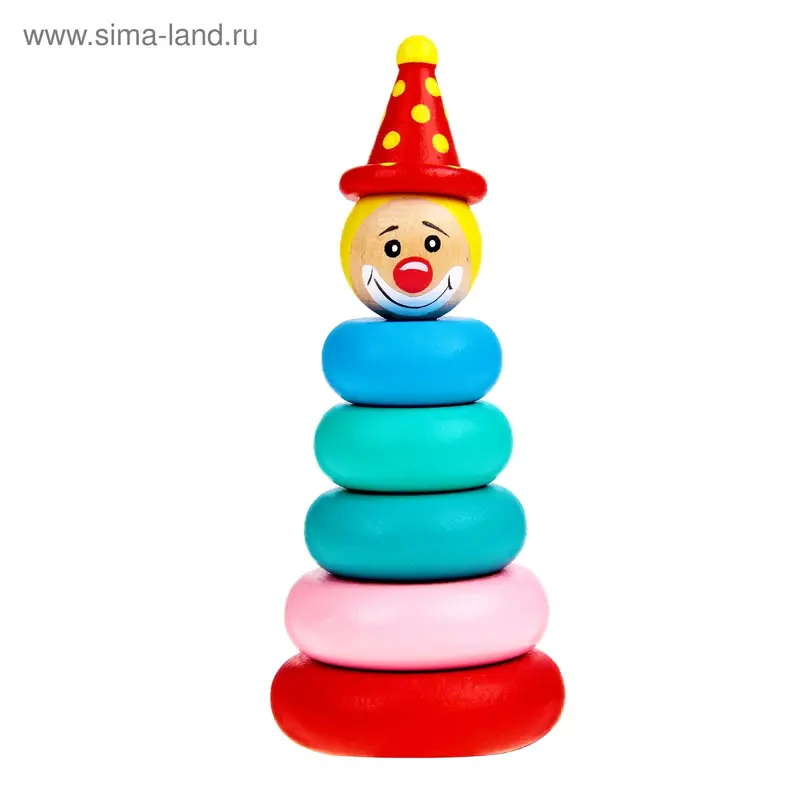 Пирамидка "Клоун", 5 колец