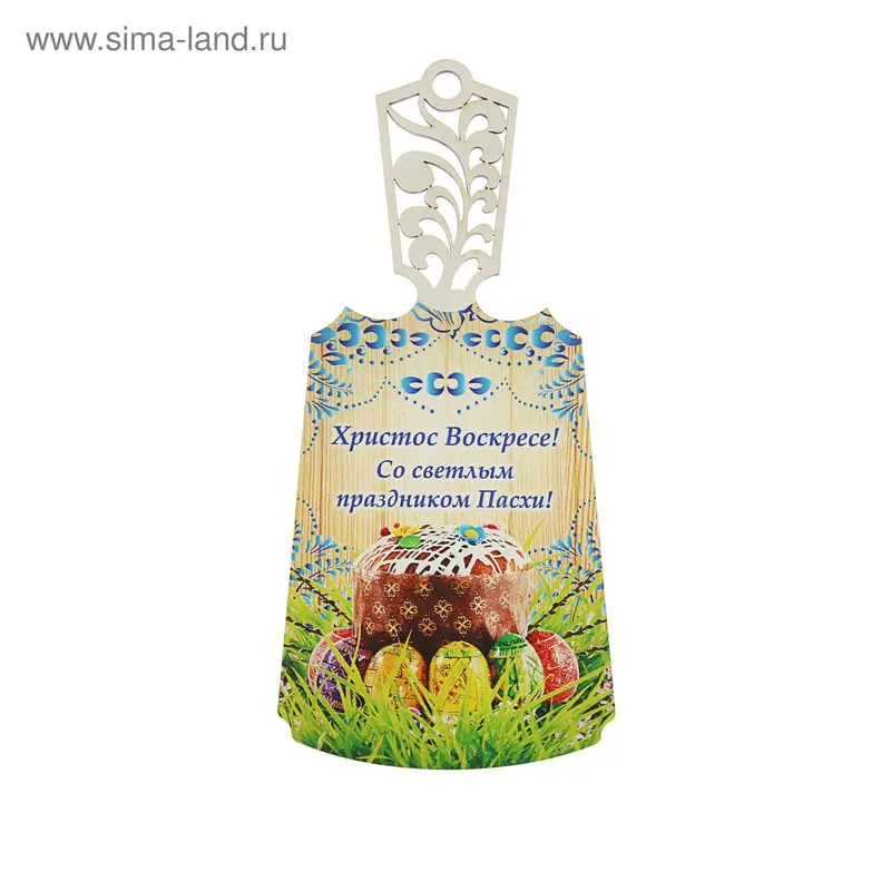 Доска разделочная «Пасхальный кулич», с резной ручкой, 19×37 см