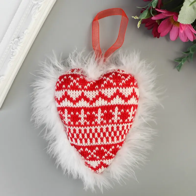 Сувенир "Сердечко пушок красное" 11,5х9х3 см