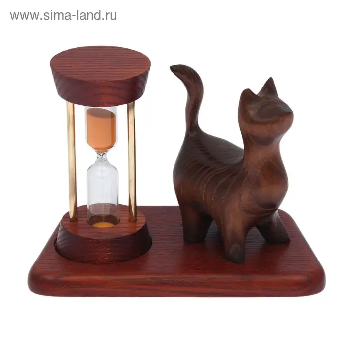 Песочные часы со скульптурой "Кот стоящий"