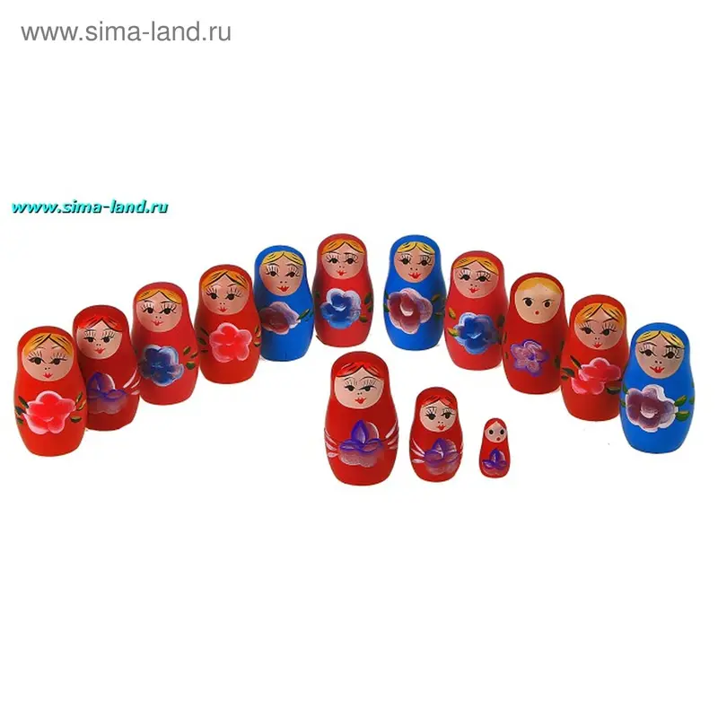 Матрешка 3 в 1, с 1 цветком посередине