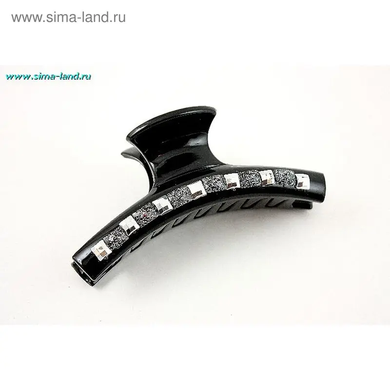 краб для волос серебро тонкий 10 см (набор 6 шт) (бокс 100наб)