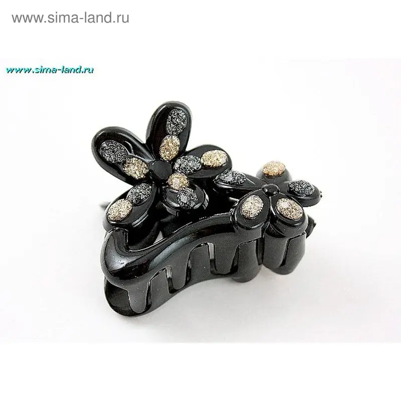 краб для волос кофе с молоком цветы 6 см (набор 6 шт)(бокс 100наб)