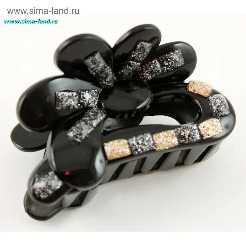 краб для волос кофе с молоком бабочка 7 см (набор 6 шт)(бокс 100наб)
