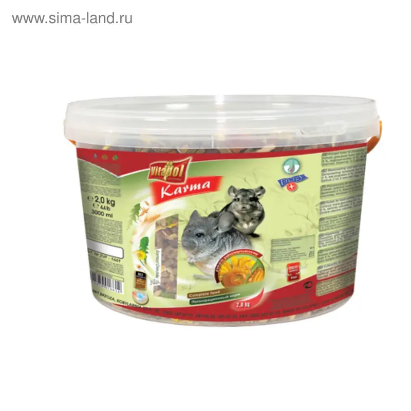 Корм Vitapol для шиншилл в ведрах, полнорационный, 3 л