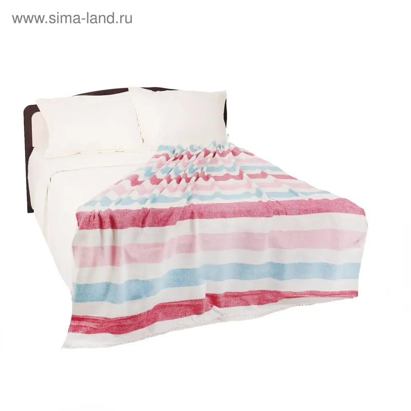 Плед Лондон 140х200см, бел/гол/роз/малина, хл 50%, пан 20%, пэ 30%