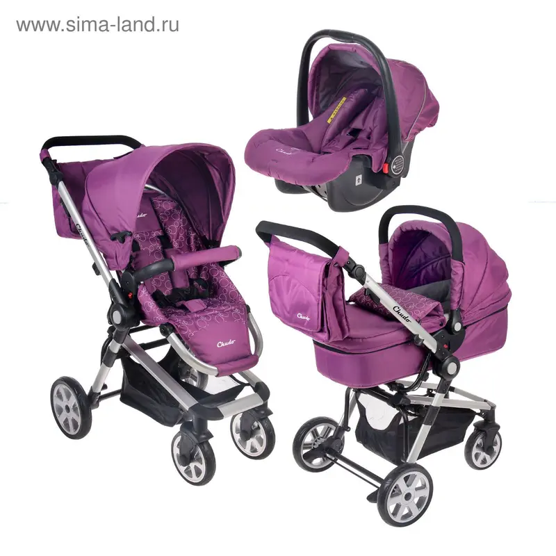 Детская модульная коляска 3 в 1 Chudo