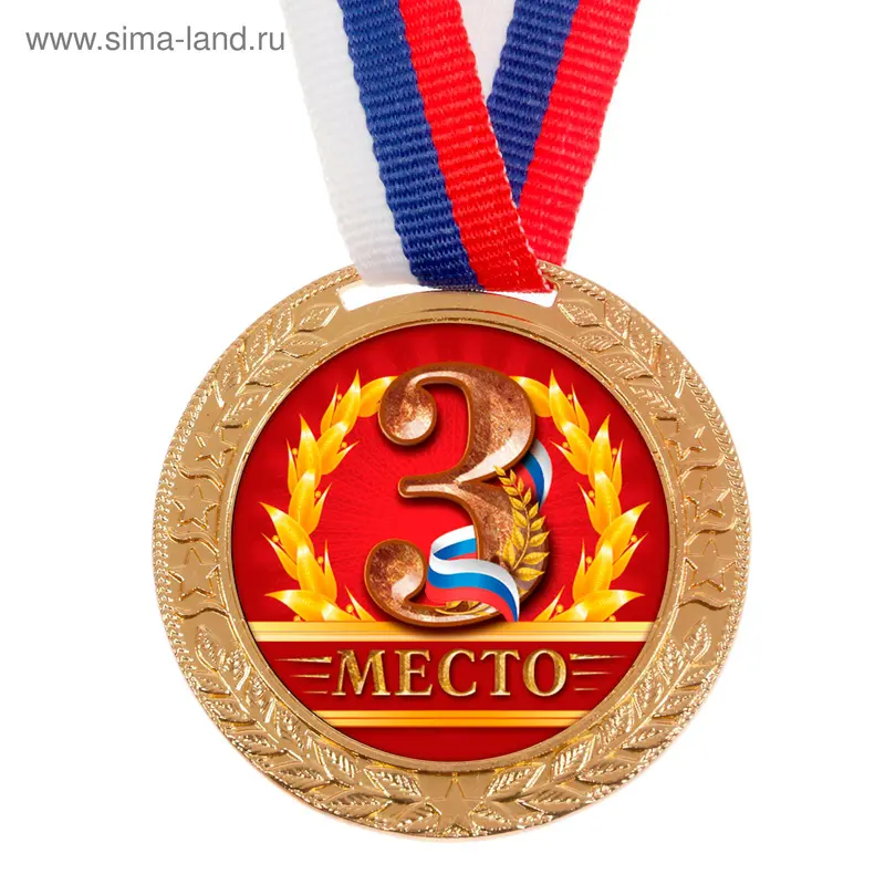 Медаль тематическая, 3 место, d=5 см