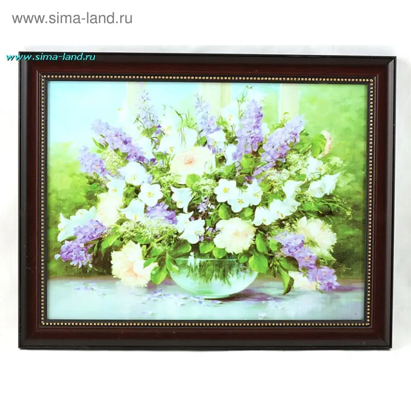 картина холст 30*40 см букет сирени (бокс 24 шт)