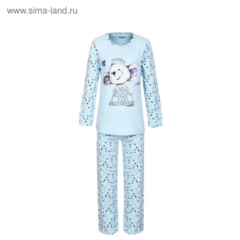 Пижама для девочки, рост 122-128 см, цвет голубой N9014284B