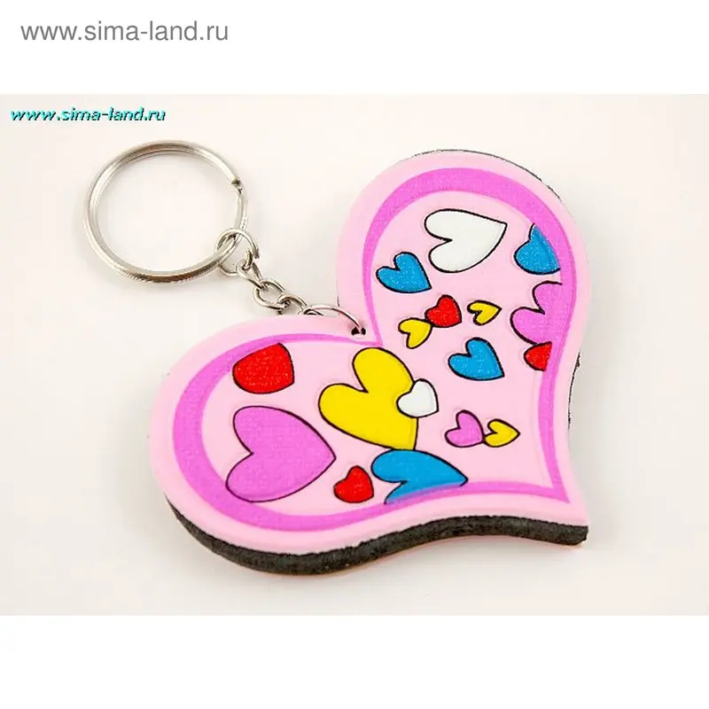 брелок резина сердце оч бол(наб 12)