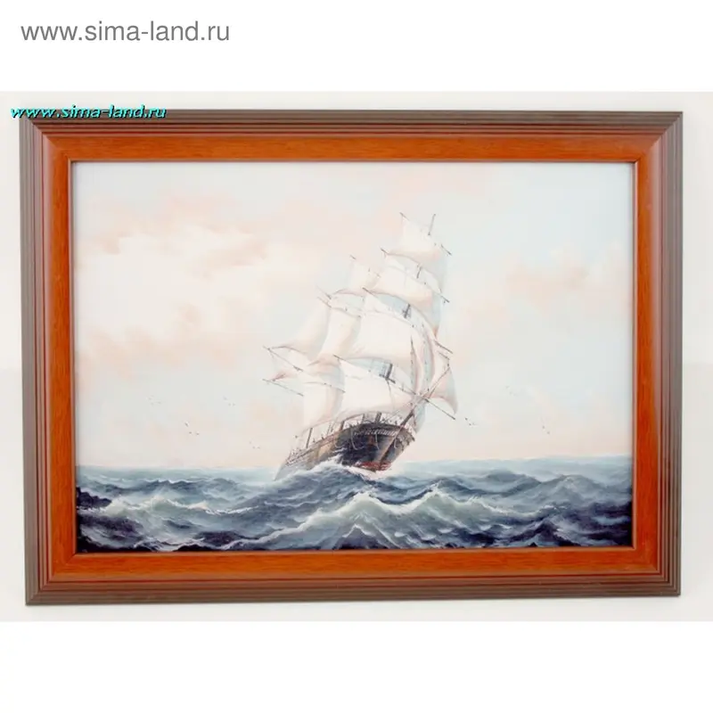 картина холст/кожзам 43*58 см корабль