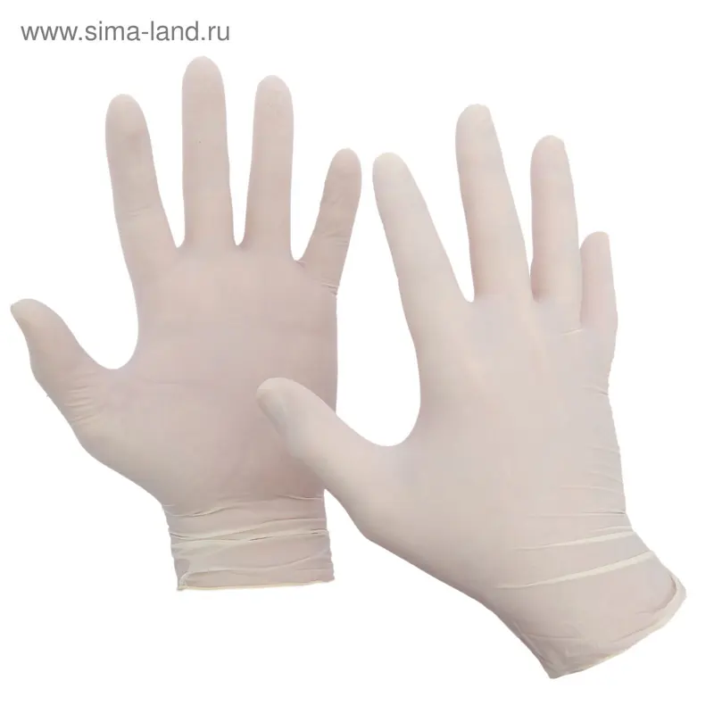 Перчатки латексные, гладкие, размер L, BI-Safe, 100 шт/уп