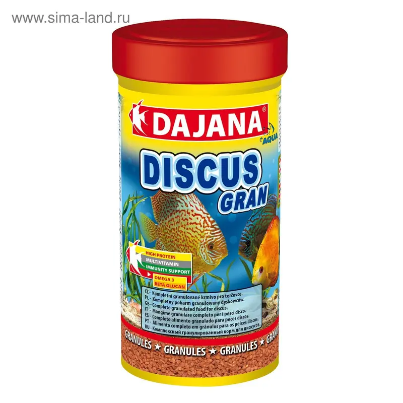 Корм Dajana Pet Discus gran для дискусов, гранулы, 250 мл