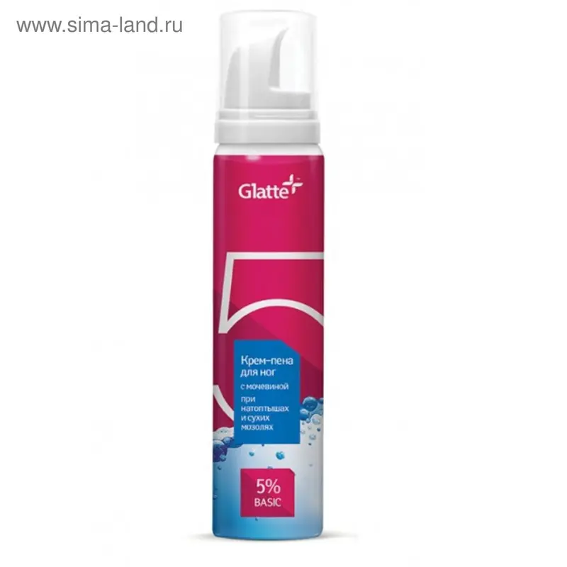 Крем-пена для ног GLATTE Basic (5% мочевины) фл,125мл