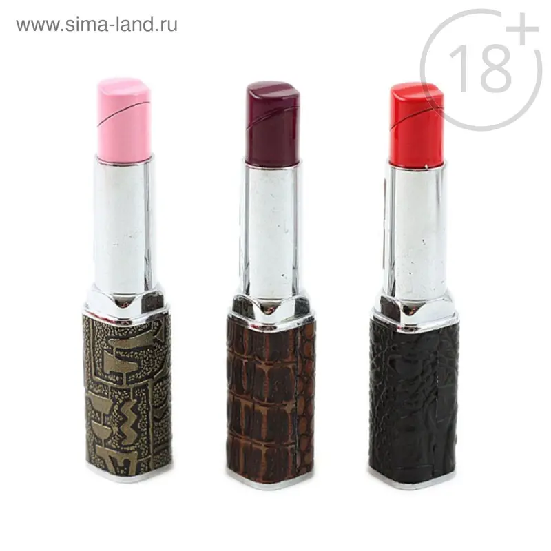 Зажигалка "Помада", пьезо, газ, цвета МИКС