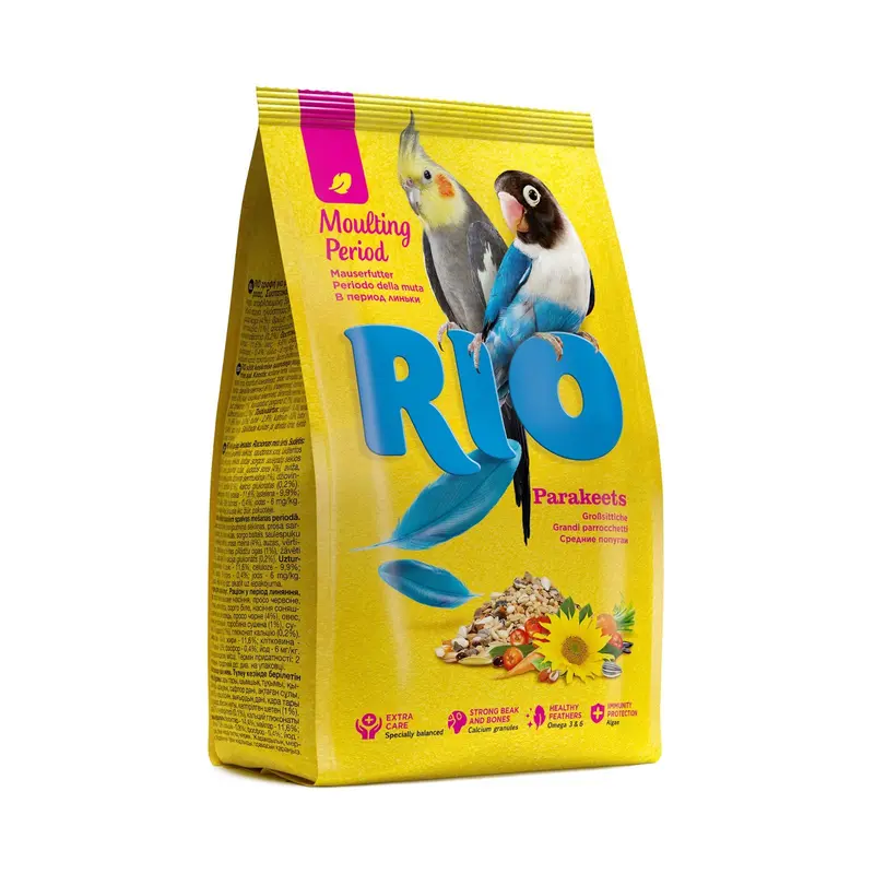Корм RIO для средних попугаев в период линьки, 1 кг