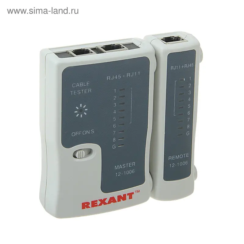 Тестер кабеля Rexant 12-1006, RJ-45 + RJ-11