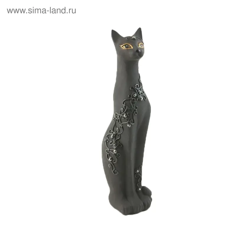 Фигура "Кошка Дарья №3" орнамент 13 × 11,5 × 48 см гипс