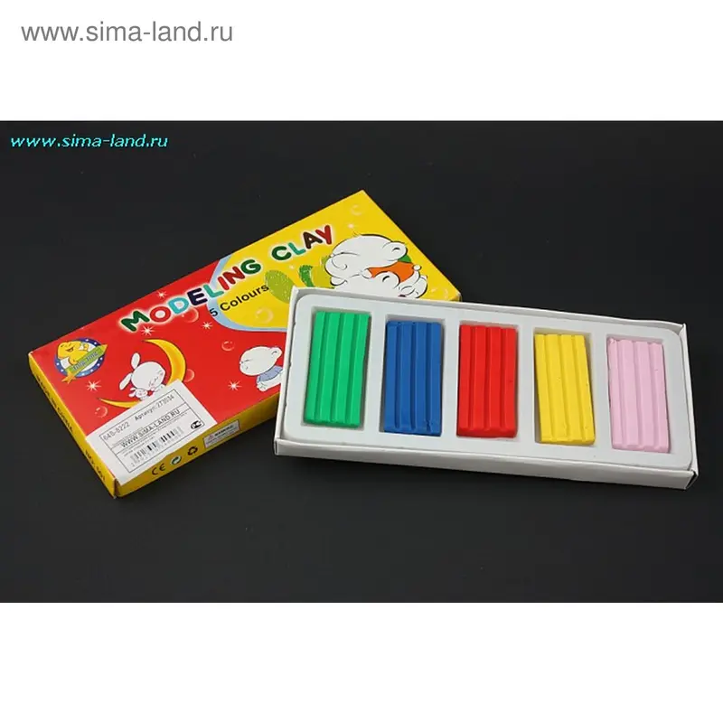 Пластилин, 5 цветов