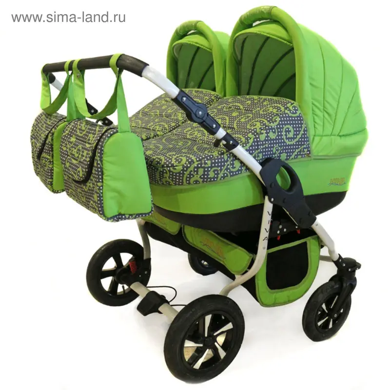 Коляска Близнецы VIVA (Polmobil) / 12 салатовый+