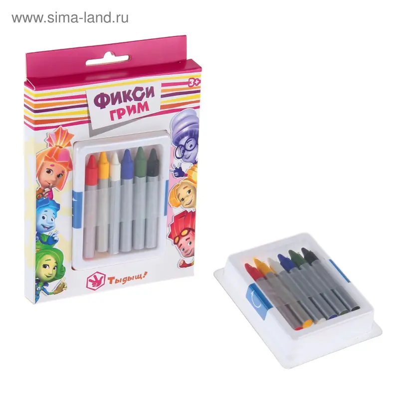 Карандаши-грим "Фиксики", 6 цветов
