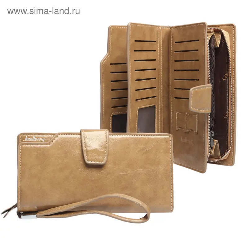 Кошелёк жен 10-02-01, 19,5*3*10см, 4отд, д/карт, д/монет, с ручкой, хаки