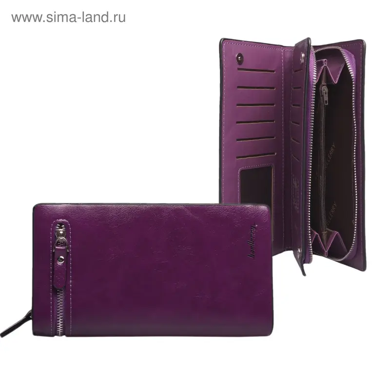 Кошелёк жен 10-02-01, 20*3*10см, 2отд, д/карт, д/монет, фиолетовый