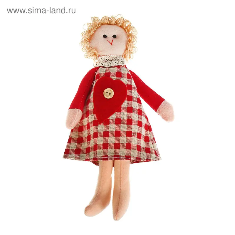Мягкая игрушка «Кукла Ариша», сердечко на платье, цвета МИКС