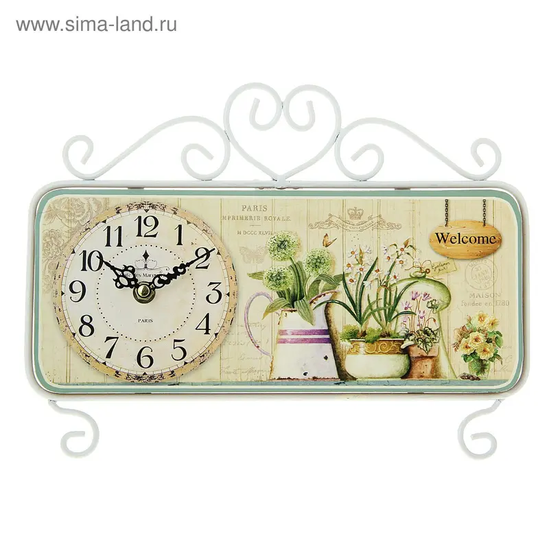 Часы настольные "Garden", белые, 32х22 см