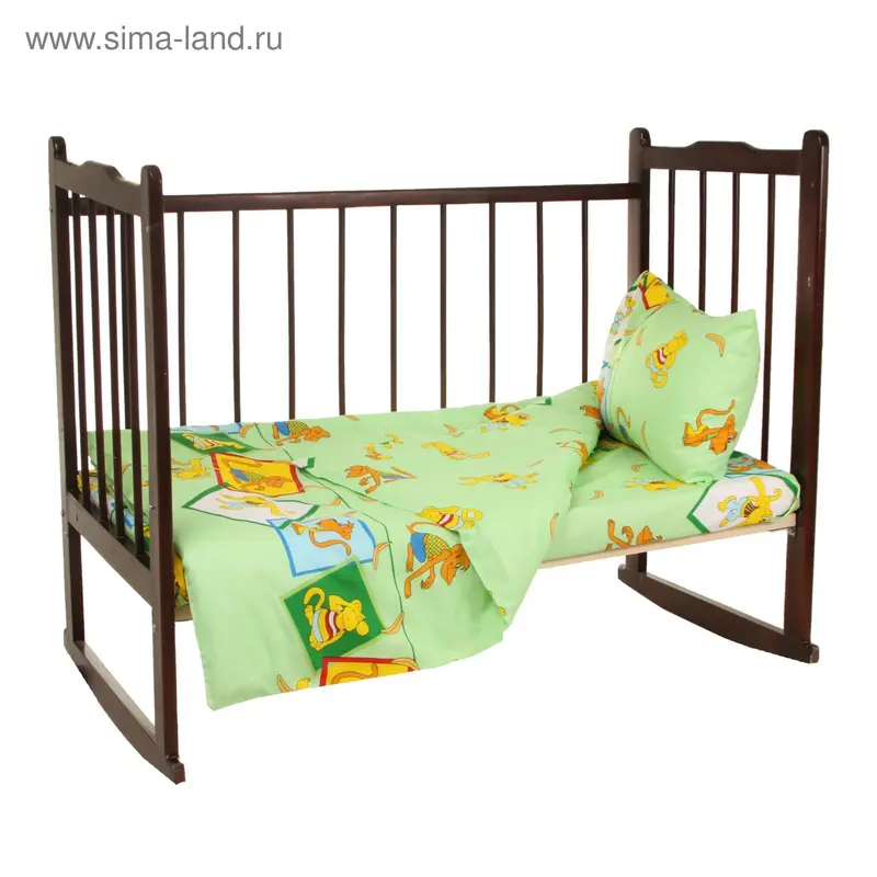 Детское постельное бельё (3 предмета), цвет салатовый 08201-06