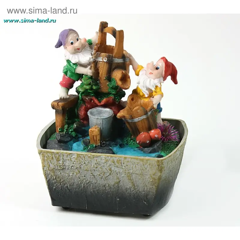 фонтан мини гномики грибочки 12*19 см (бокс 24шт)