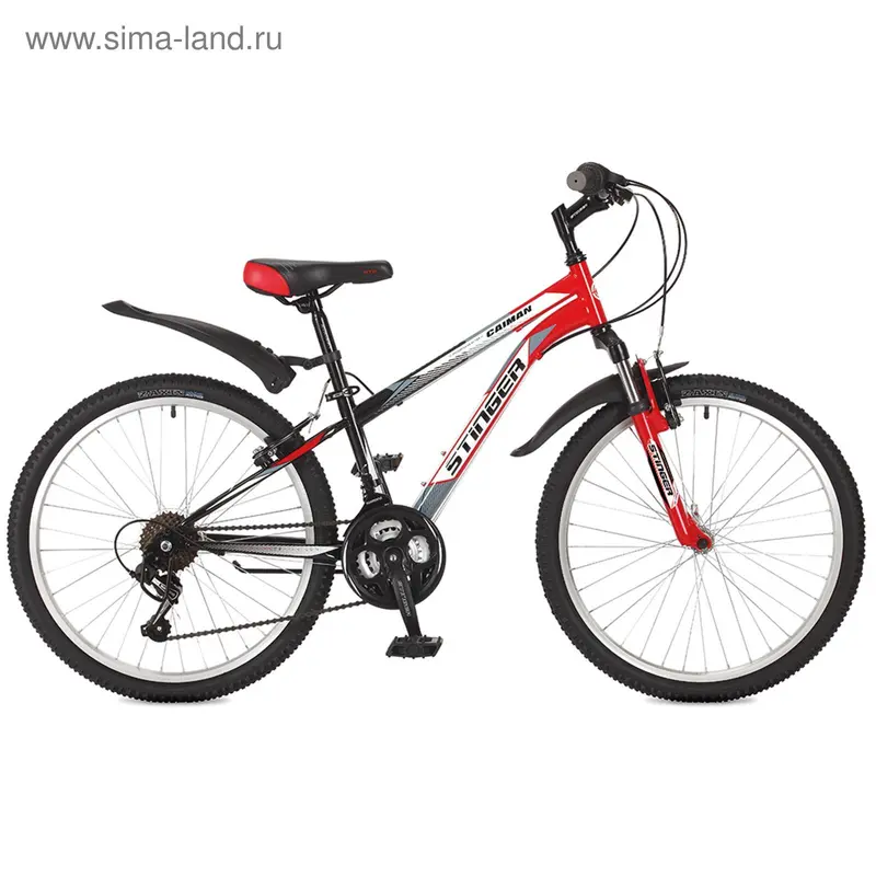 Велосипед 24" Stinger Caiman, 2017, цвет красный, размер 12,5"