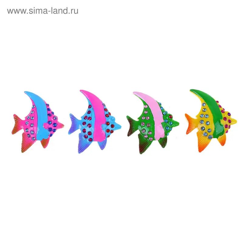 магнит полистоун рыбка малёк стразы 6*5 см